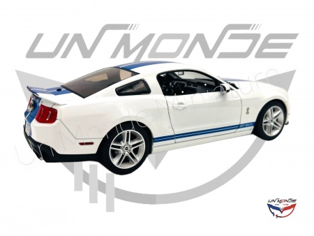 Ford Mustang GT500 Shelby 2011 White with Blue Stripes