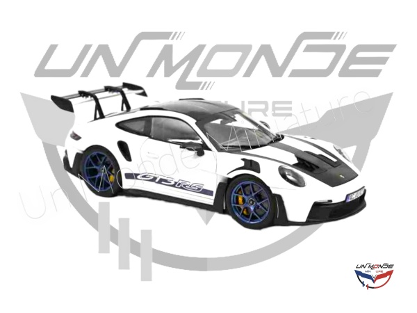 Porsche 911 GT3 RS With Weissach Pack 2022 White and Indigoblue