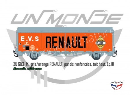 Wagon EVS Gris / Orange RENAULT ep III SNCF